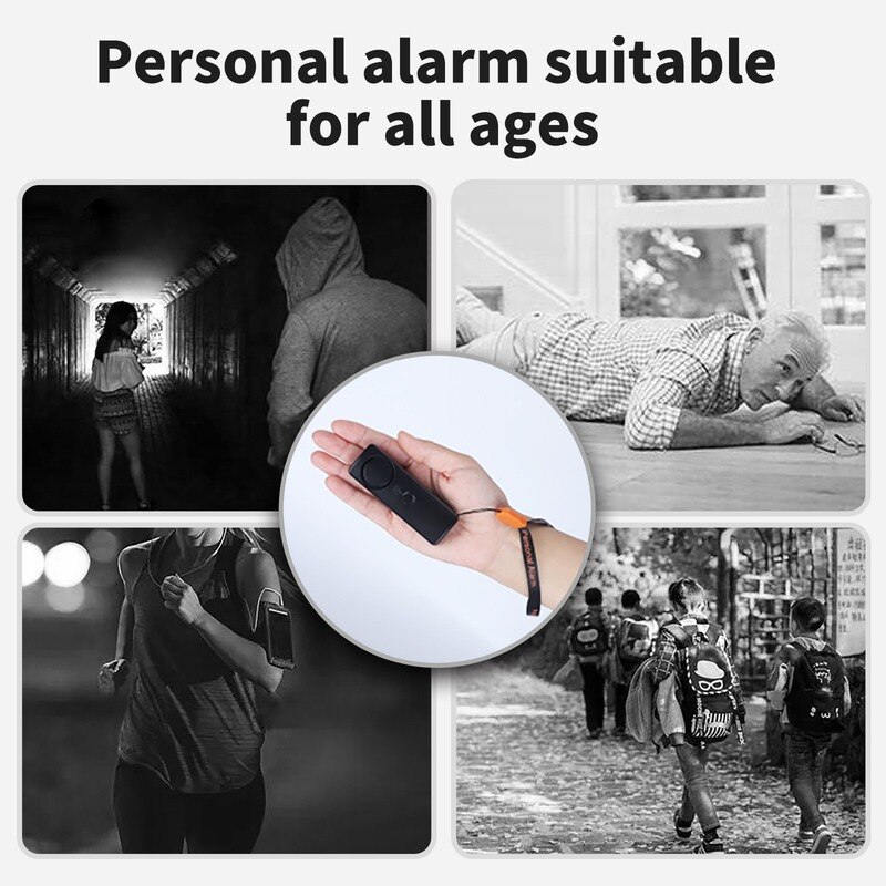 Self-defense lamp anti-wolf artifact 125dB Self Defense Anti-rape Device Dual Speakers Loud Alarm Alert Attack Panic Safety Personal Security Keychain Bag Pendant