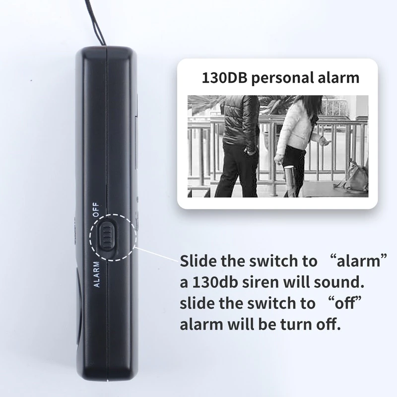 Self-defense lamp anti-wolf artifact 125dB Self Defense Anti-rape Device Dual Speakers Loud Alarm Alert Attack Panic Safety Personal Security Keychain Bag Pendant