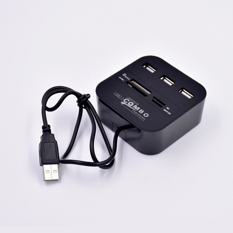 Multi-card reader USB Hub 2.0 3-port MMC Card SD Card Reader Slot USB Combo All-in-one USB Splitter Cable Suitable for Laptop