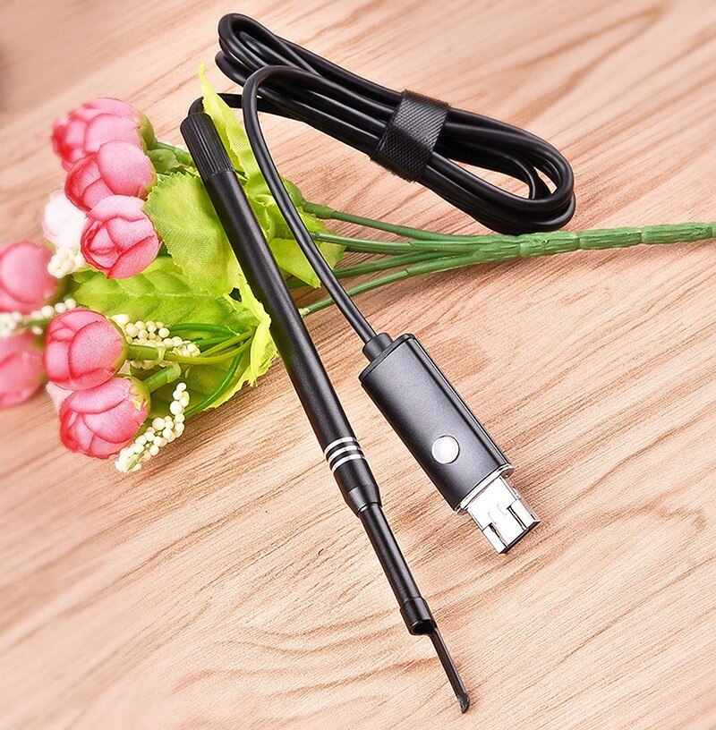 Waterproof macro camera for 2m pipeline auto repair 5.5mm 2 In 1 Children's Ear Canal Hose Endoscope Visual Endoscope Camera Light-emitting Ear Scoop Ear Digging Hose