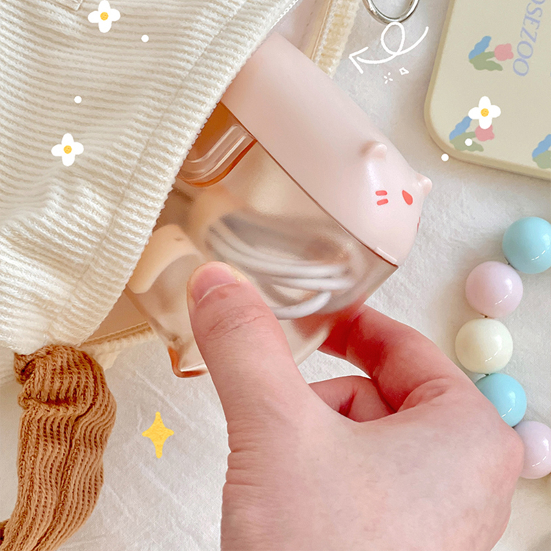 1PC Cat Cable Organizer Plastic Cute Desk Organizers Frosted  Mini jewelry Hairpin Portable Travel Desk Storage Box With Lids