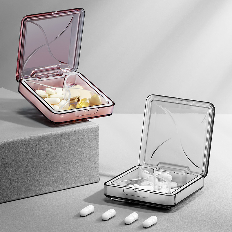 4 Grids Travel Portable Mini Medicine Pill Box Plastic Storage Container Pill Case for Tablets Small Pillbox Organizer Bottle