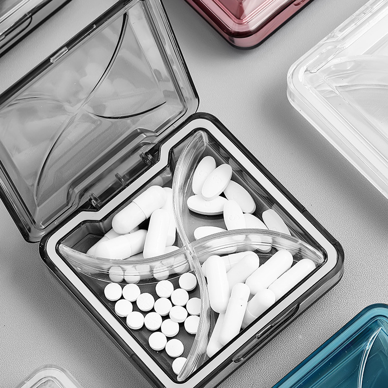 4 Grids Travel Portable Mini Medicine Pill Box Plastic Storage Container Pill Case for Tablets Small Pillbox Organizer Bottle