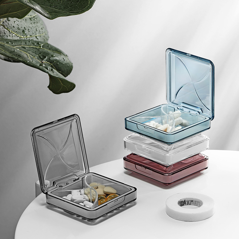 4 Grids Travel Portable Mini Medicine Pill Box Plastic Storage Container Pill Case for Tablets Small Pillbox Organizer Bottle