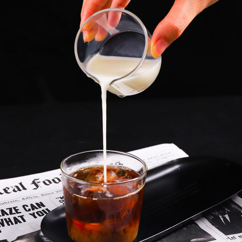 2022 Heat-resisting Glass Espresso Measuring Cup Double/Single Mouth Glass Milk Jug with Handle Glass Scale Measure Mugs