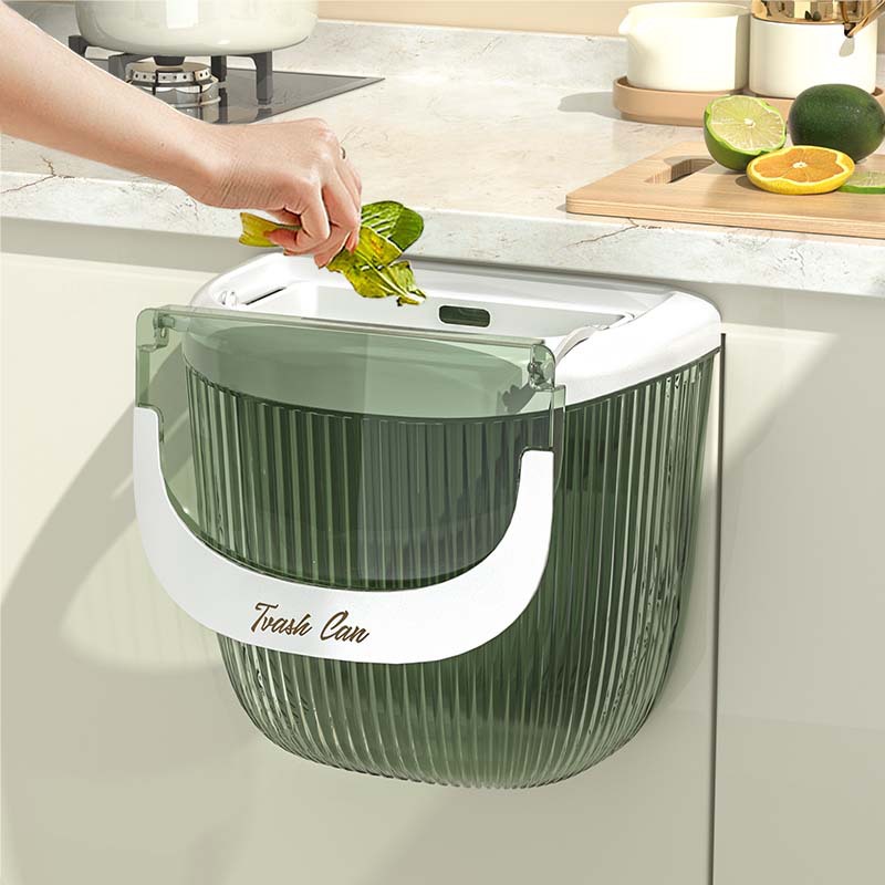 New Wall Mounted Hanging Trash Bin for Kitchens Cabinet Door with Lid Kitchen Trashs Bin Garbage Cans Counter Bins Trash Can