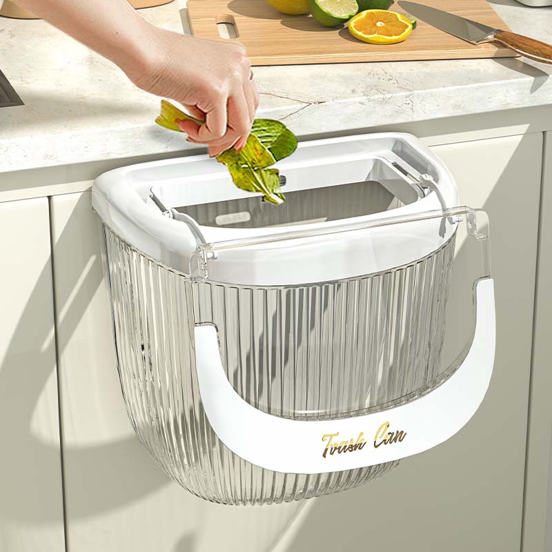 New Wall Mounted Hanging Trash Bin for Kitchens Cabinet Door with Lid Kitchen Trashs Bin Garbage Cans Counter Bins Trash Can