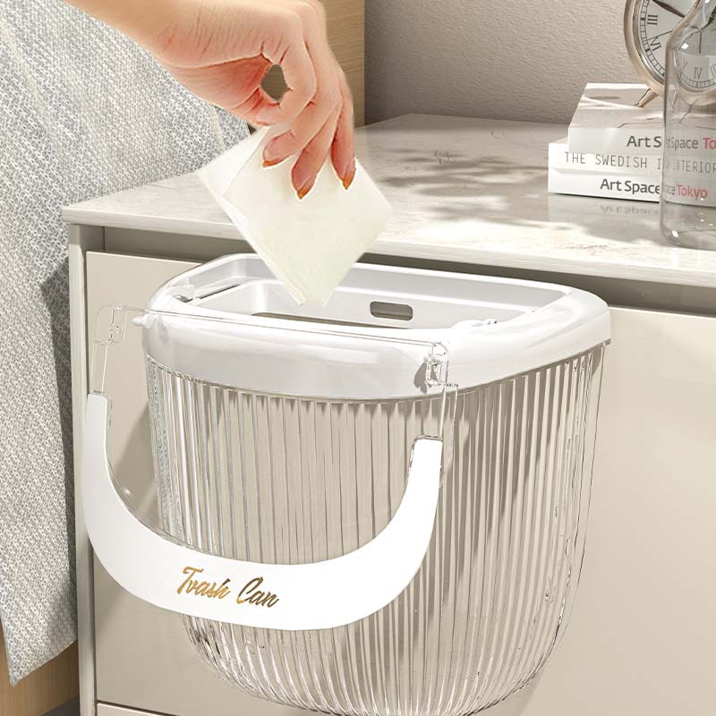 New Wall Mounted Hanging Trash Bin for Kitchens Cabinet Door with Lid Kitchen Trashs Bin Garbage Cans Counter Bins Trash Can