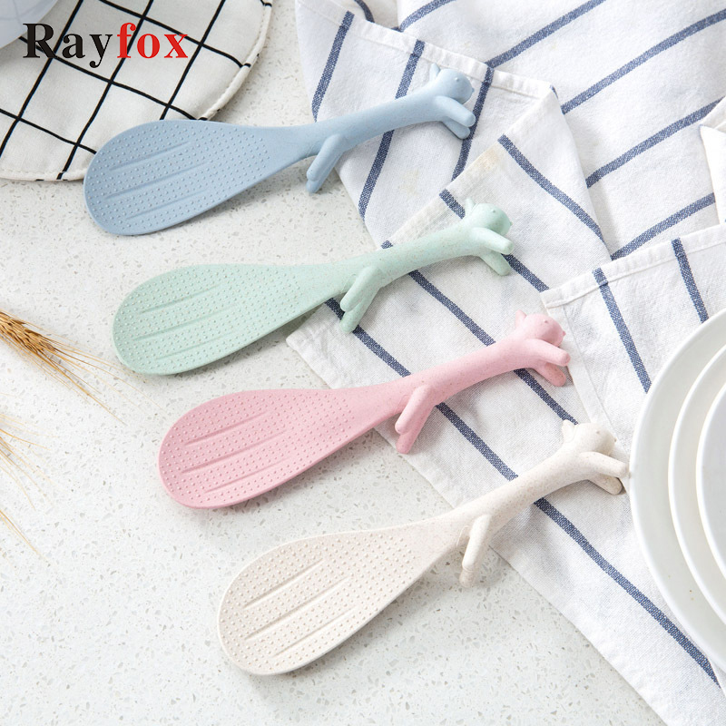 Cartoon Squirrel Cute Spoon Accessories for Kitchen Tools Non-Stick Rice Can Stand Sticky Table Goods Protection Kitchen Accessories