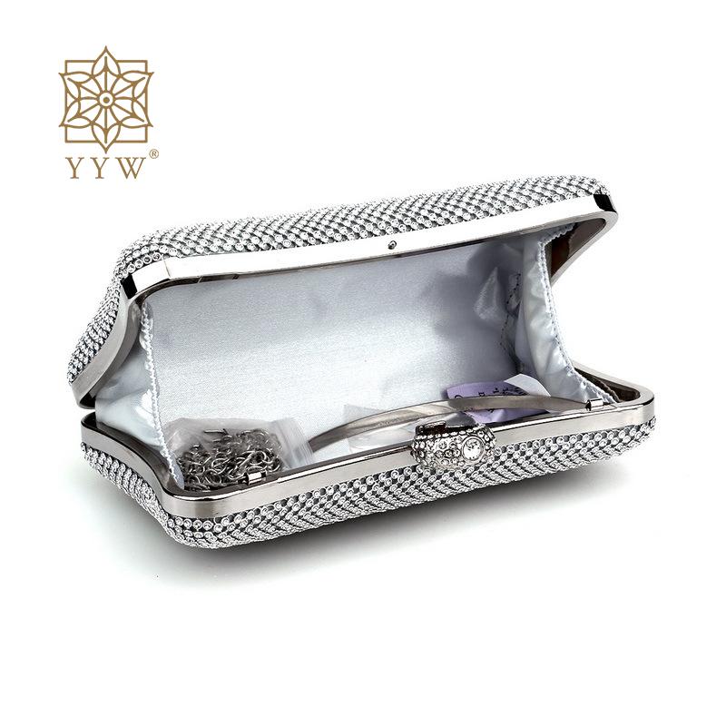 Gold Evening Bags Women Ladies Clutch Luxury Rhinestone Purses And Handbags Female Chain Bling Shoulder Cocktail Clutch Purse