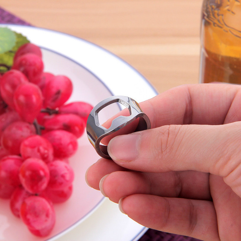 Multi Function Colorful Finger Ring-Shape Opener Can Wine Beer Lid  Bottle Opener Stainless Steel Can Beer Kitchen Accessories
