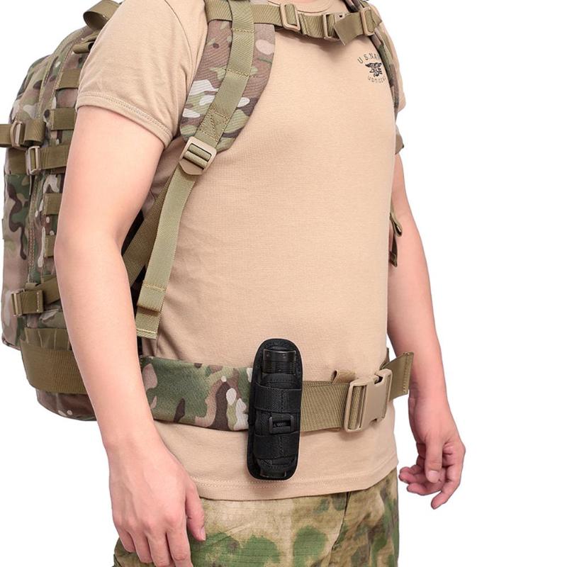 Outdoor Hiking 360 Degree Rotatable Flashlight Pouch Holster Waist Bag for Belt Torch Cover Hunting Lighting Survival Kits