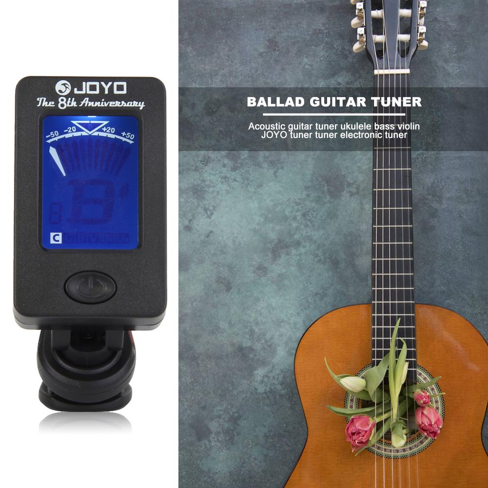 JOYO JT-01 Clip-On Digital Guitar Tuner 360 Degree Rotatable LCD Guitarra Tuner for Chromatic Guitar Bass Violin  Accessories