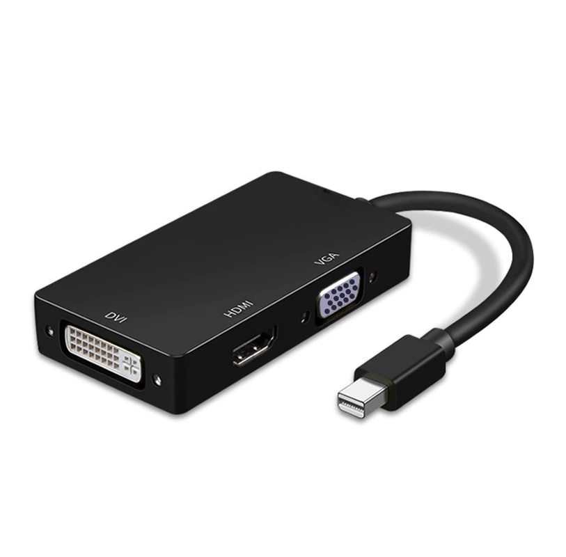 3 in 1 Video Converter Mini DP DisplayPort To HDMI-compatible VGA DVI Adapter Mini DP Cable Converter for MacBook Pro Air Mini DisplayPort
