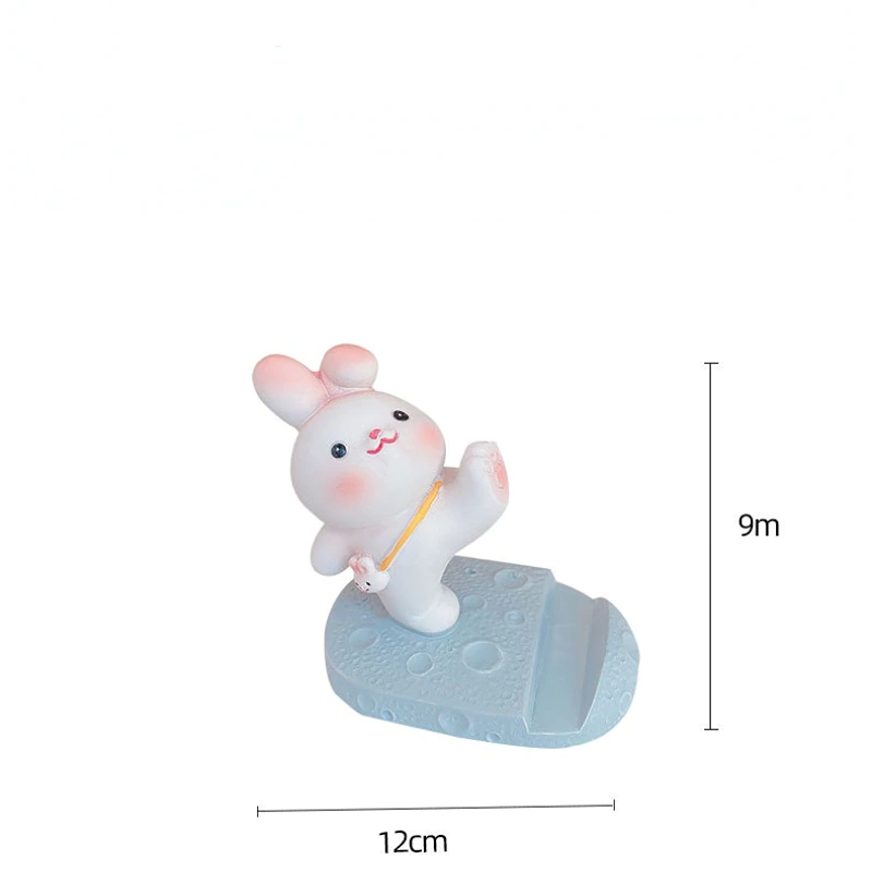 1PC Creative cartoon lazy mobile phone holder Cute Resin Rabbit Phone Holder Universal Mobile Phone Stand Holder Bracket Ornaments Toys Home Office Desktop Decoration