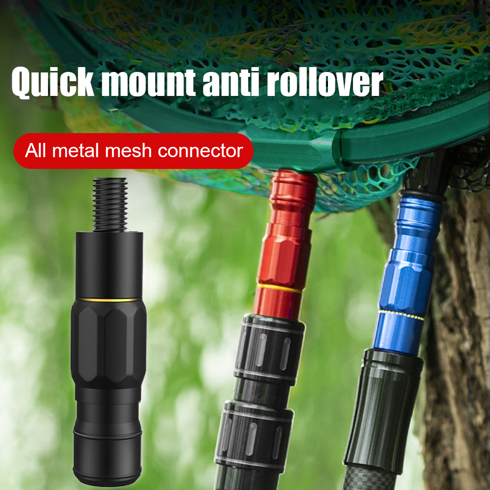 Fish Landing Dip Net Connector Anti-rotation Landing Net Head Adapter Prevent Fish Running Dip Net Rod Parts Fishing Accessories