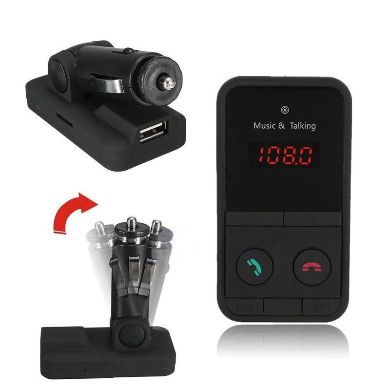 Bluetooth Wireless Car Kit Handfree LCD FM Transmitter Dual USB Car Charger 1A MP3 Music TF Card U Disk Player