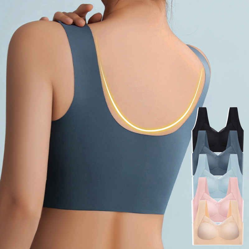 Top Seamless Women's Bras Large Size Top Support Show Small Comfortable No  Steel Ring Underwear Yoga Fitness Sleep Vest