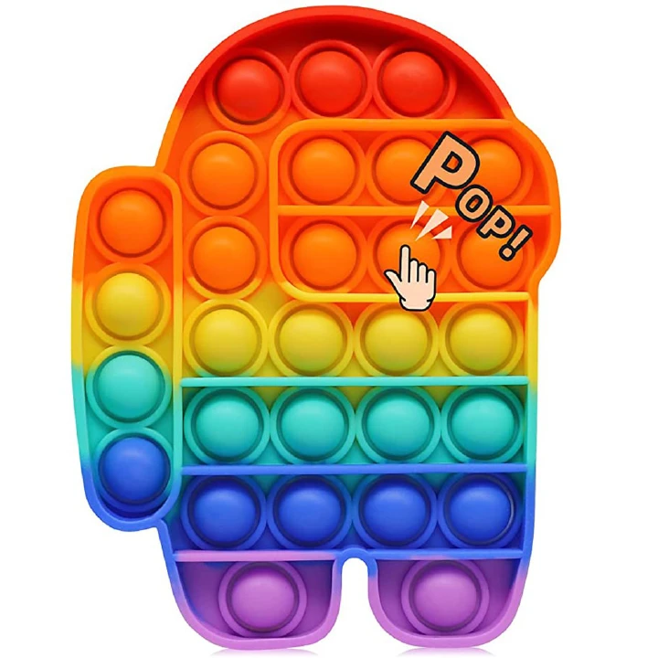 Kola Store's New Hot Fidget Reliever Stress Toy Rainbow Push Bubble Anti-stress Toys Adults & Children Sensory Toys to Relieve Autism
