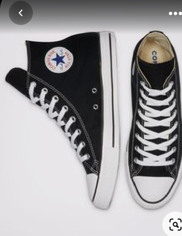 black and white high top all star men`s converse rubber shoes Black