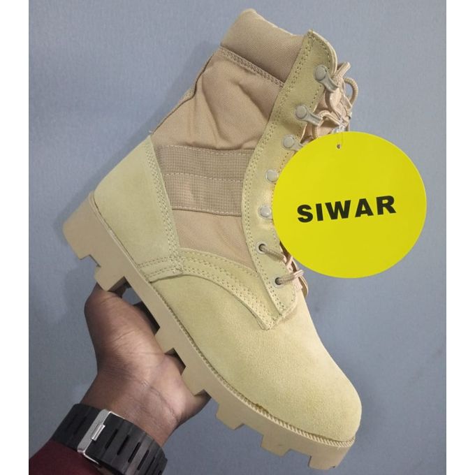 SIWAR BY Néo Artisanal High-top MILITARY Desert COMBAT Leather Men's Boots