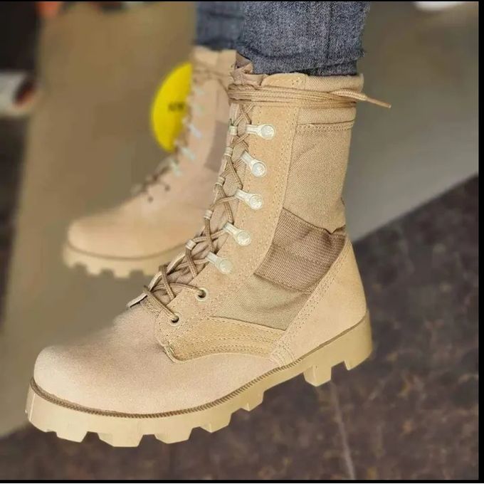 SIWAR BY Néo Artisanal High-top MILITARY Desert COMBAT Leather Men's Boots