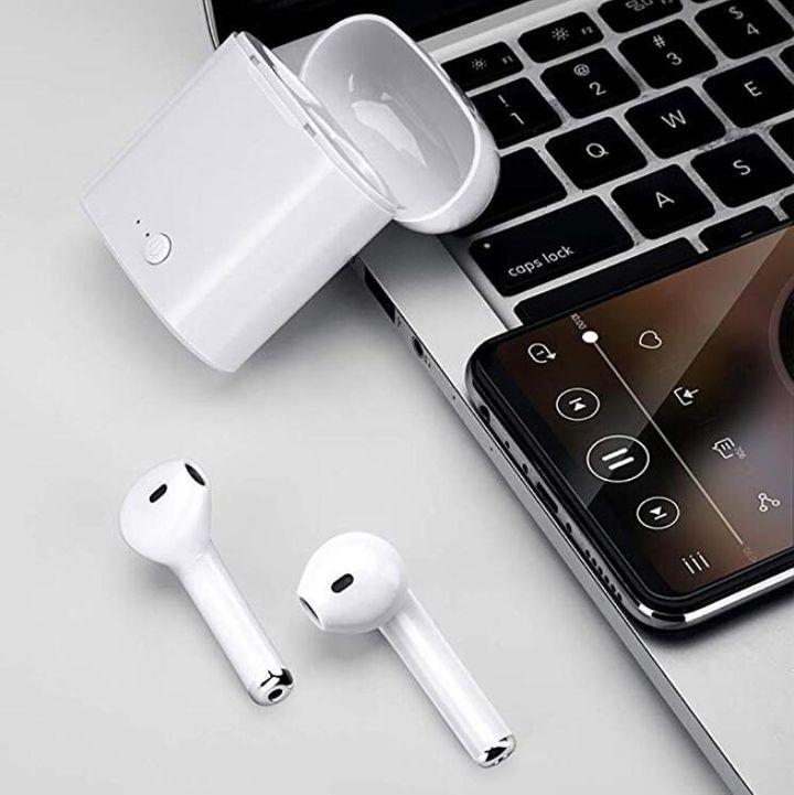 i7S TWS Bluetooth Earphones Long lasting Wireless Earbuds iPhone Samsung Android with Charging Box