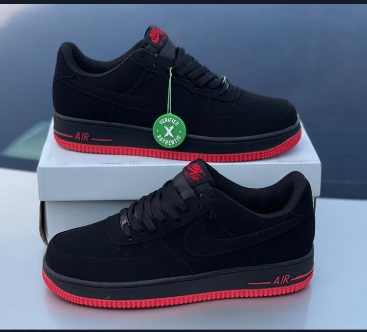 Black air force 1 with store red bottom