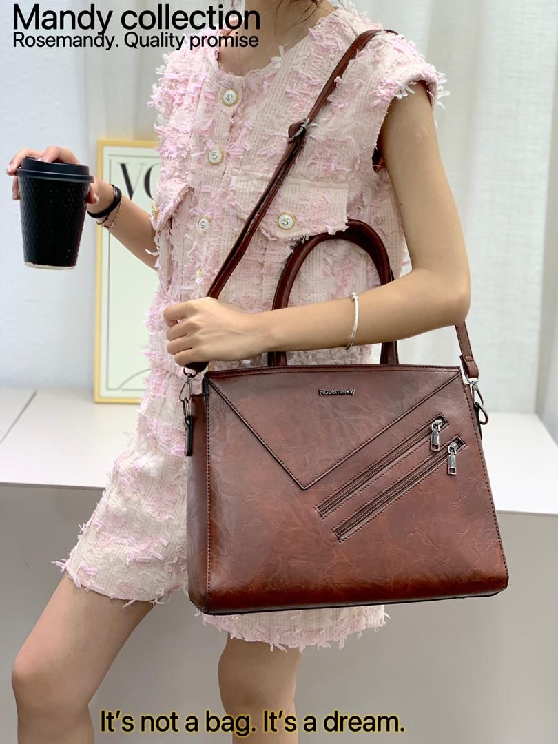 High Quality Classic Vintage Women Fashion 4 in 1 Mandy Collections Ladies PU Leather Women Set Handbags