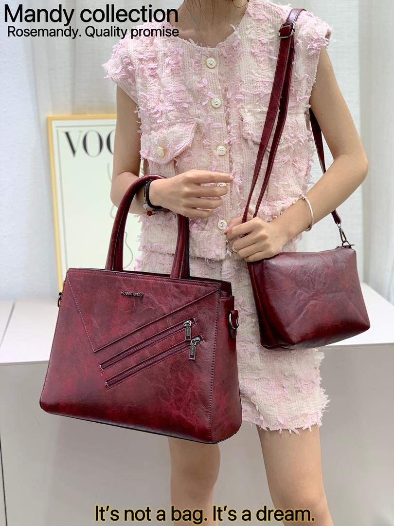 High Quality Classic Vintage Women Fashion 4 in 1 Mandy Collections Ladies PU Leather Women Set Handbags
