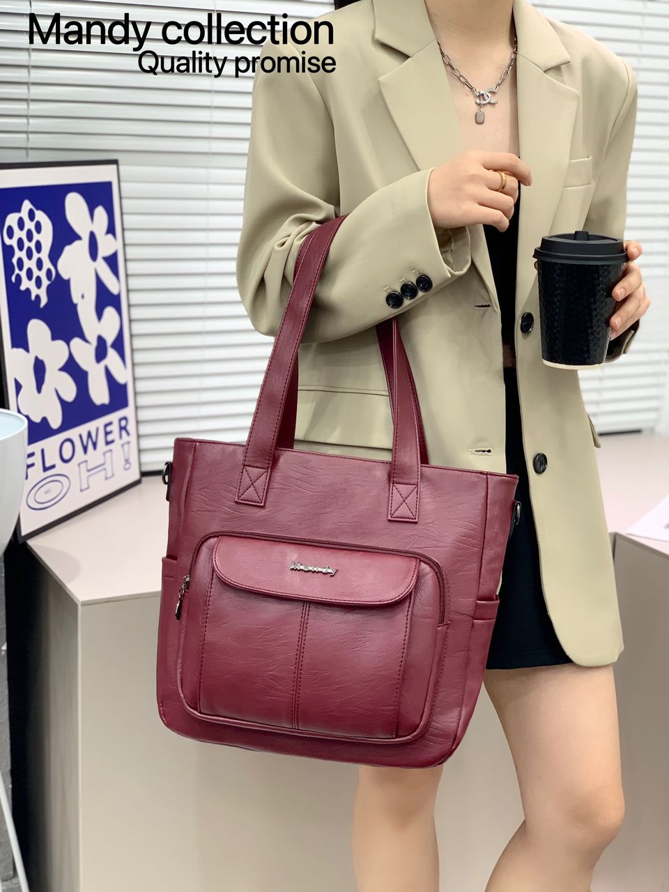High Quality Classic Vintage Women Fashion  Mandy Collections Ladies PU Leather Women Set Handbags (It is not a bag it is a dream)