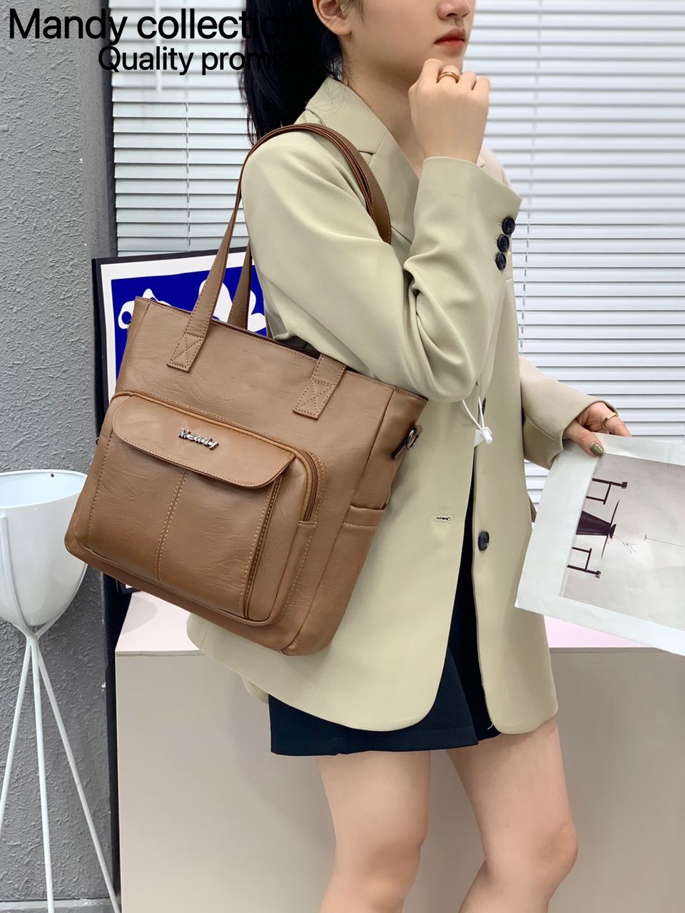 High Quality Classic Vintage Women Fashion  Mandy Collections Ladies PU Leather Women Set Handbags (It is not a bag it is a dream)