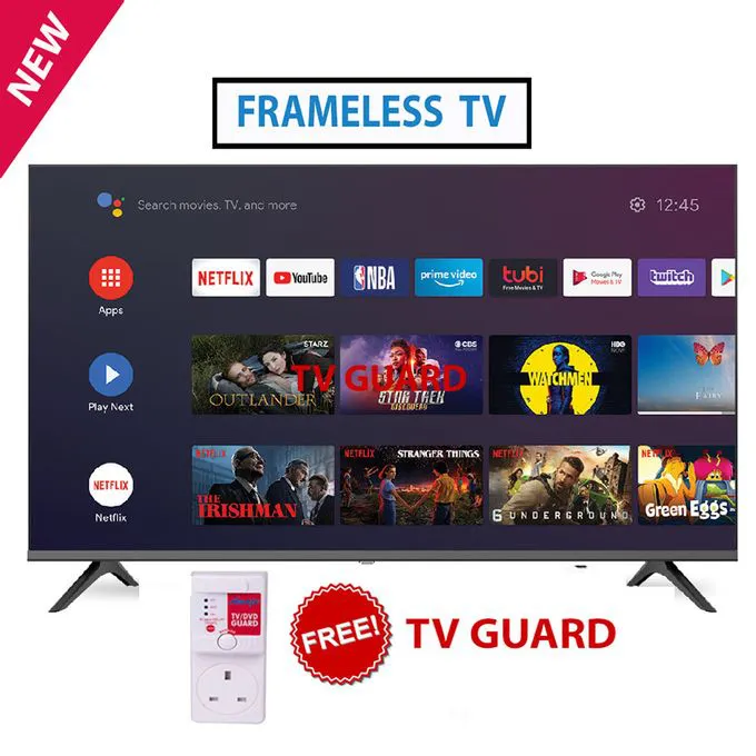 43 Inch FRAMELESS Smart Android Television + FREE TV Guard