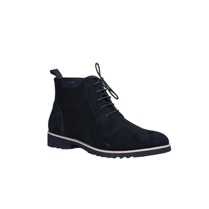 Men Casual Official Formal Business Ankle Boots Normal Fitting Rubber Sole PU Suede Leather Sizes 39-45 Lace Up Boots Generic All Weather Boots Colour Black Anti Slip Design