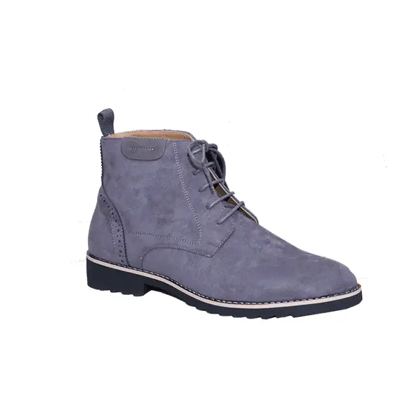 Men Casual Official Formal Business Ankle Boots Normal Fitting Rubber Sole PU Leather Sizes 39-45 Laced Up Boots Generic All Weather Boots Colour Grey Anti Slip Design