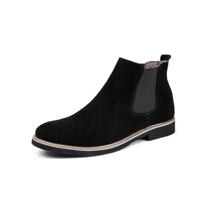 Men Casual Official Formal Business Ankle Boots Normal Fitting Rubber Sole PU Leather Sizes 39-45 Slip On Boots Generic All Weather Boots Colour Black Anti Slip Design