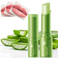 1PC Moisture Lip Balm Long-Lasting Natural Aloe Vera Lipstick Colorless Lip Care Dilute the Lip Fade Lip Wrinkles 2.7g