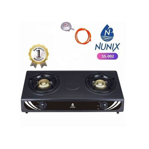 Best Price For Nunix Table Top Double Burner Gas Stove Cooker Pipe Regulator