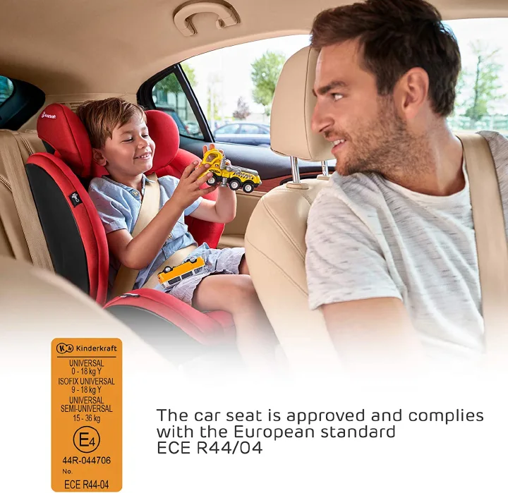 Kinderkraft Car Seat MYWAY, Booster Child Seat, with Isofix, Rearward and Forward Facing, Reclining, for Toddlers, Infant, Group 0+/1/2/3, 0-36 Kg, Up to 12 Years, Safety Certificate Intertek/