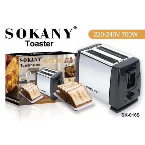 Sokany Electric 2 Slice Bread Toaster - Black