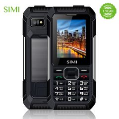 SIMI B201 2.4Inch 4000mAh Battery Capacity,Solar Charging 32MB RAM + 32MB Storage Dual SIM Camera FM Radio mp3/mp4 Led Torch Feature Phone Black