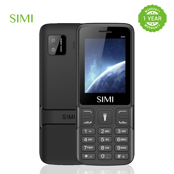 SIMI S240 2500mAh Large battery 32MB RAM + 32MB Storage,Bar Phone Dual SIM Card,,Support MP3,MP4,LED Torch,FM Radio Long Time Standby Feature phone,Cellphone,Easy to Use,Power Saving