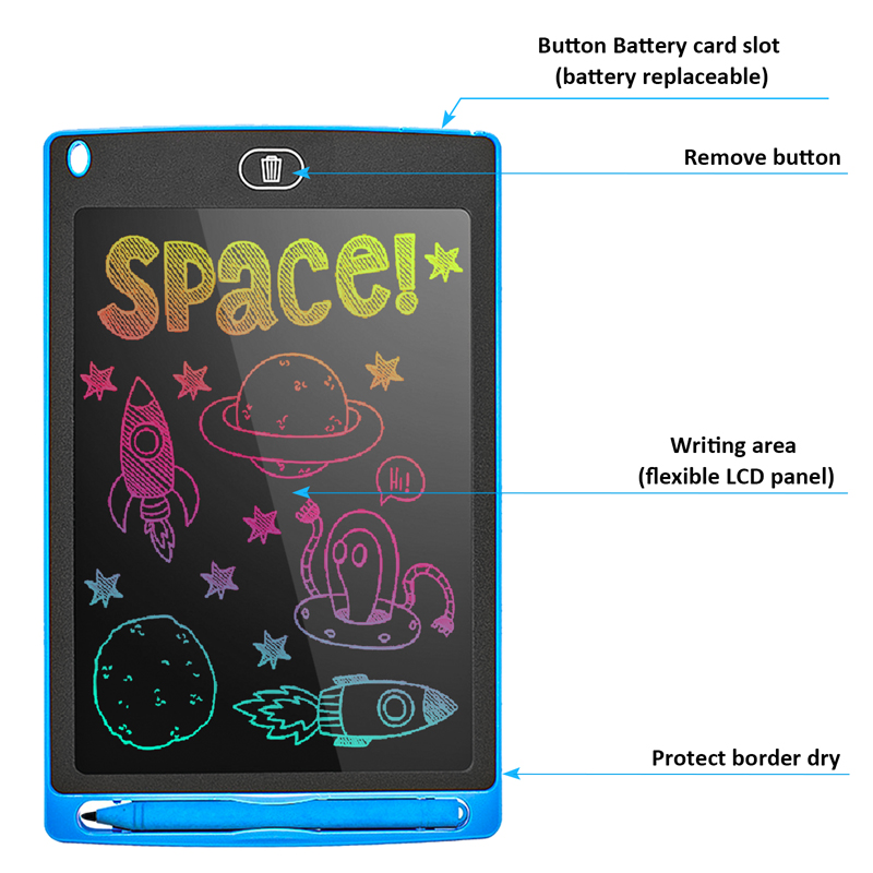 UPHUI 12/8-inch LCD drawing board electronic writing board + pen children's toys student drawing tools electronic writing board educational toys digital graphics erasable and reusable