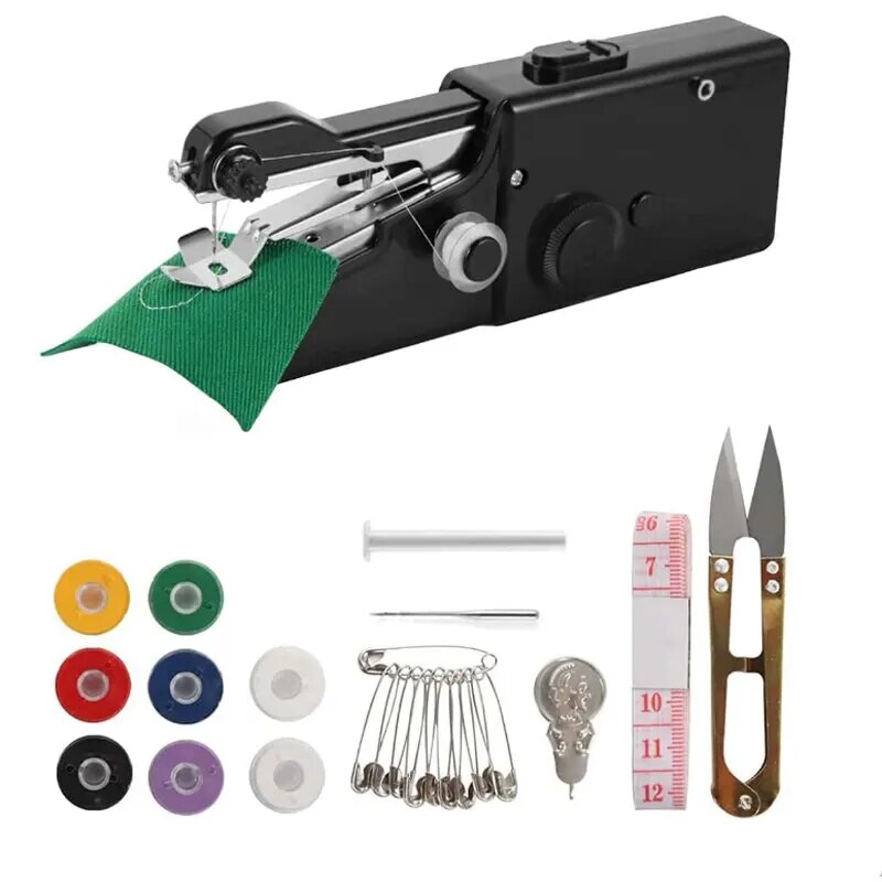 UPHUI Sewing Machine Mini Household Items Handheld Sewing Convenient Needle Work Manual Sewing Machine Quick Sewing Needle Clothes Fabric Home Electric Sewing Machine Convenient