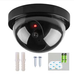 Fake security camera - simulated surveillance camera design, simulated camera, simulated surveillance, fake dome, large fake surveillance, fake camera with light Black