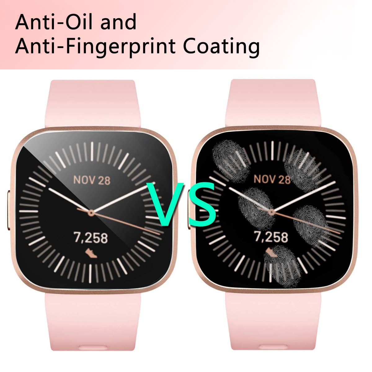 3Pack Soft TPU for Fitbit Versa 2 3 Screen Protector Max Coverage Bubble-Free Anti-Scratch Flexible TPU Film for Fitbit Versa 2