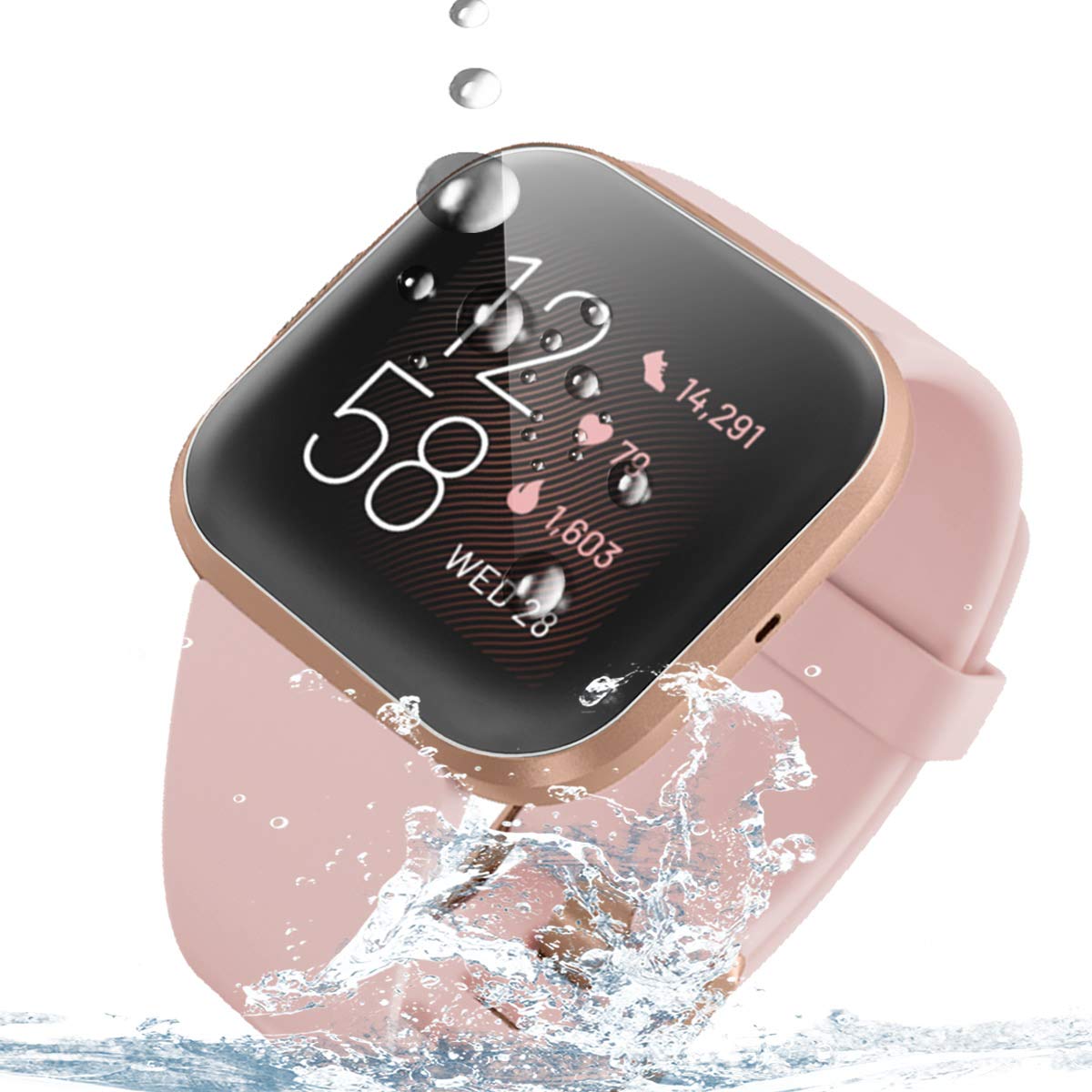 3Pack Soft TPU for Fitbit Versa 2 3 Screen Protector Max Coverage Bubble-Free Anti-Scratch Flexible TPU Film for Fitbit Versa 2