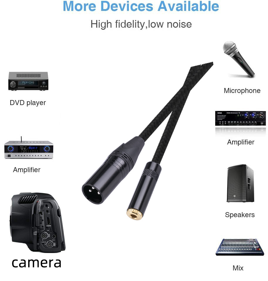 All-Copper Dual-Screened 3.5mm Female to 3-Pin XLR Male Audio Adapter Cable - XLR Balanced Line