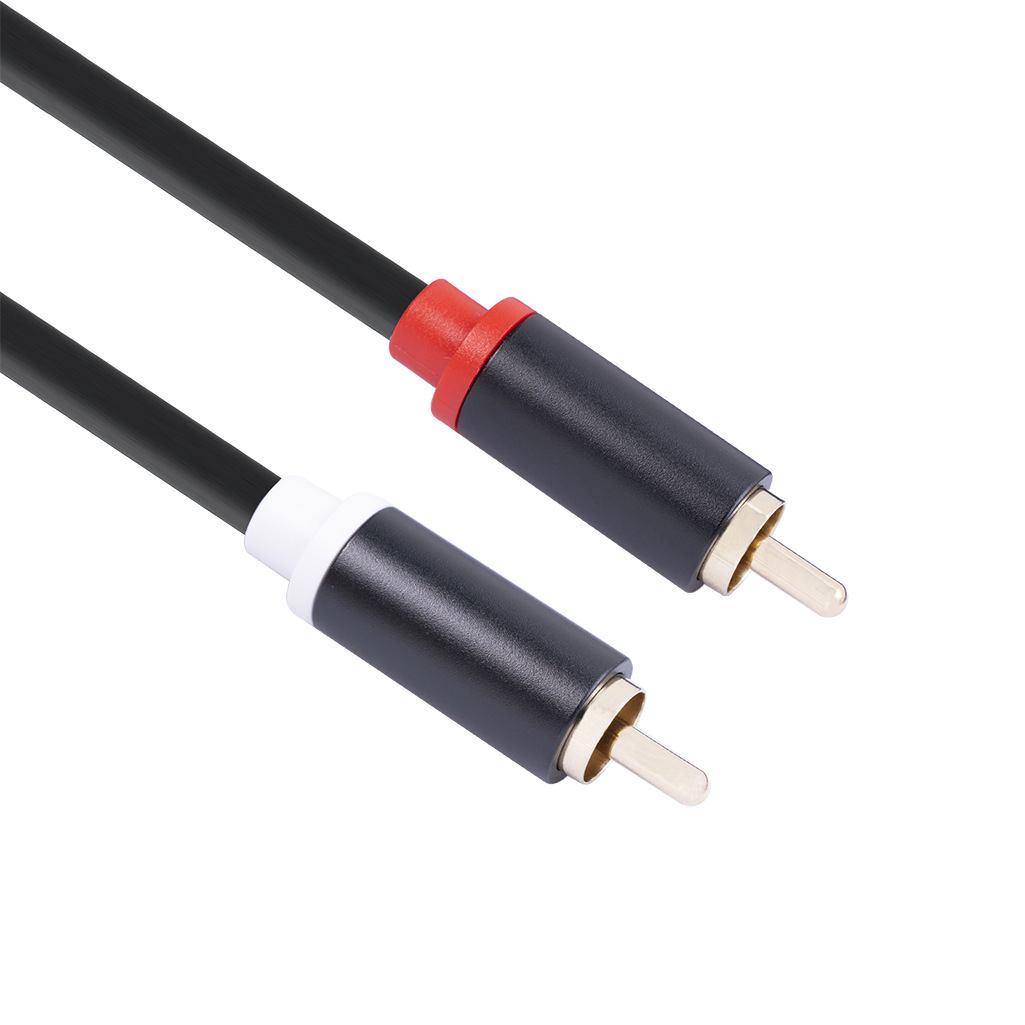 Pure Copper Dual Lotus RCA Male to Dual 6.35mm Male Audio Connection Cable for Mixing Console - 1.5m Length