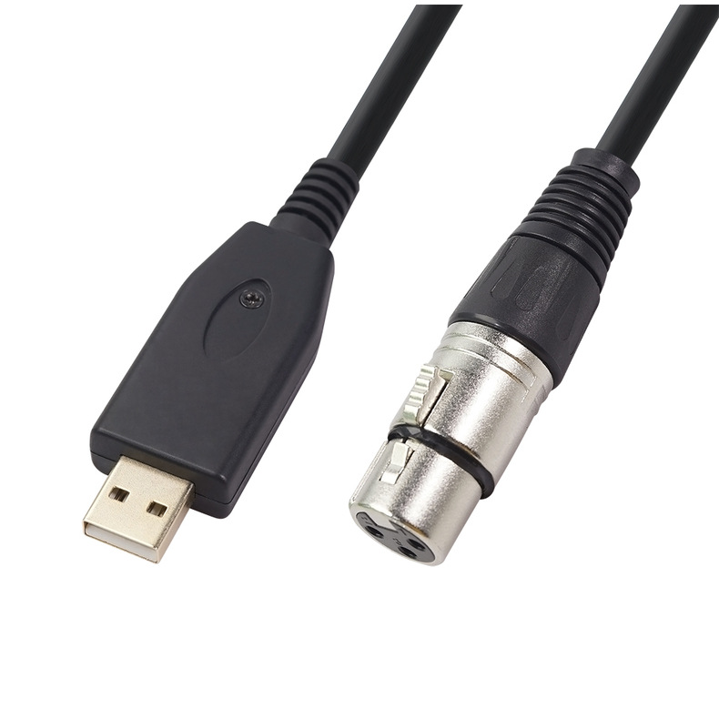 USB to XLR Female Microphone Audio Connection Cable - USB to XLR Female Recording Line
